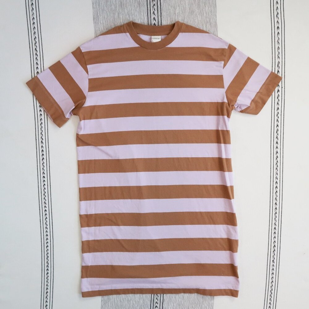 Kowtow T-Shirt Dress Lilac Earth Stripe | XS - Picture 2 of 9